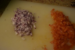 Chopped onions tomatoes