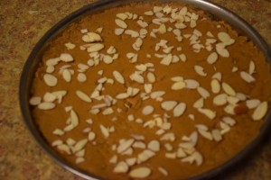 Garnished with almonds