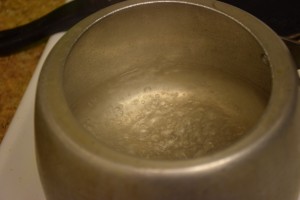 In boiling water