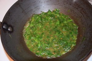 spinach in wok