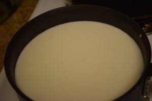 Milk in pan