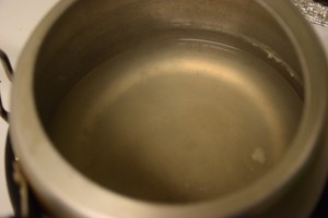 water in cooker