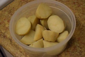 Boiled peeled potatoes