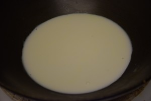 milk in wok