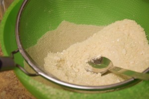 sieving the dry mix