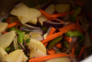 chopped veggies