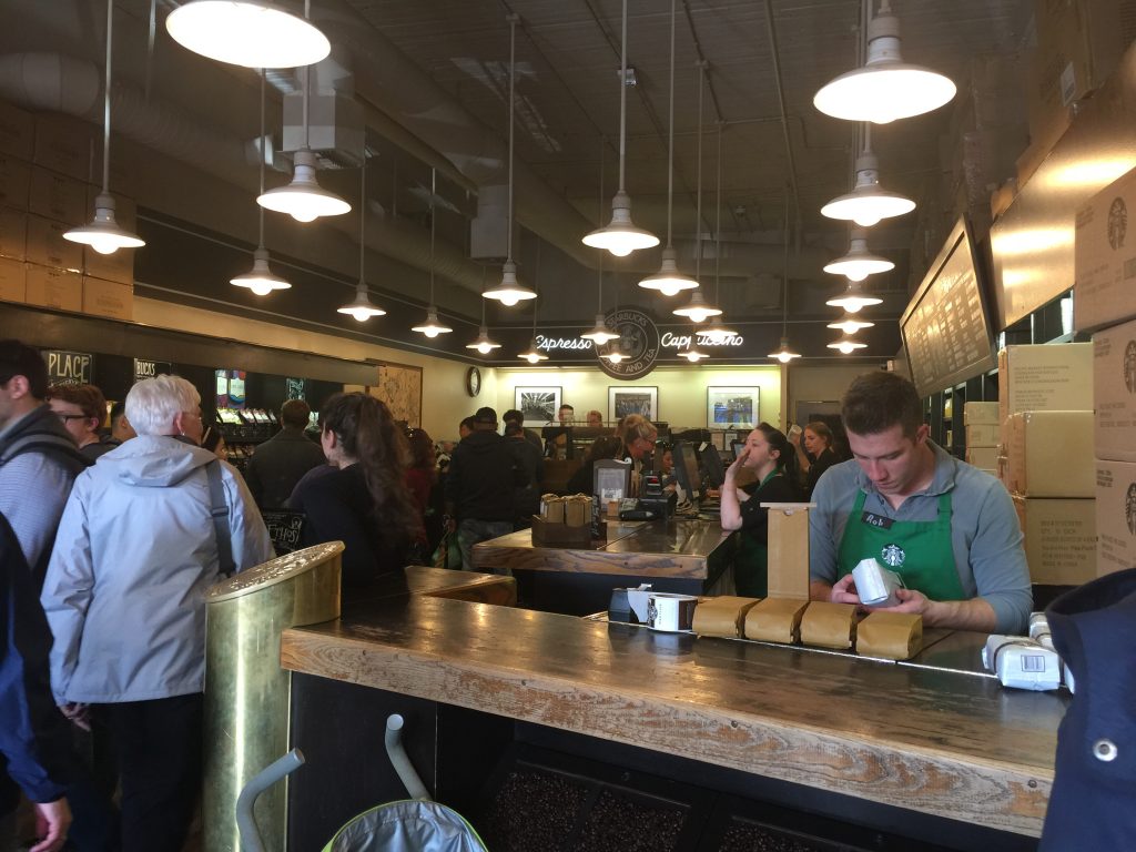 queues in Starbucks