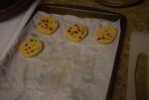 lining the tray