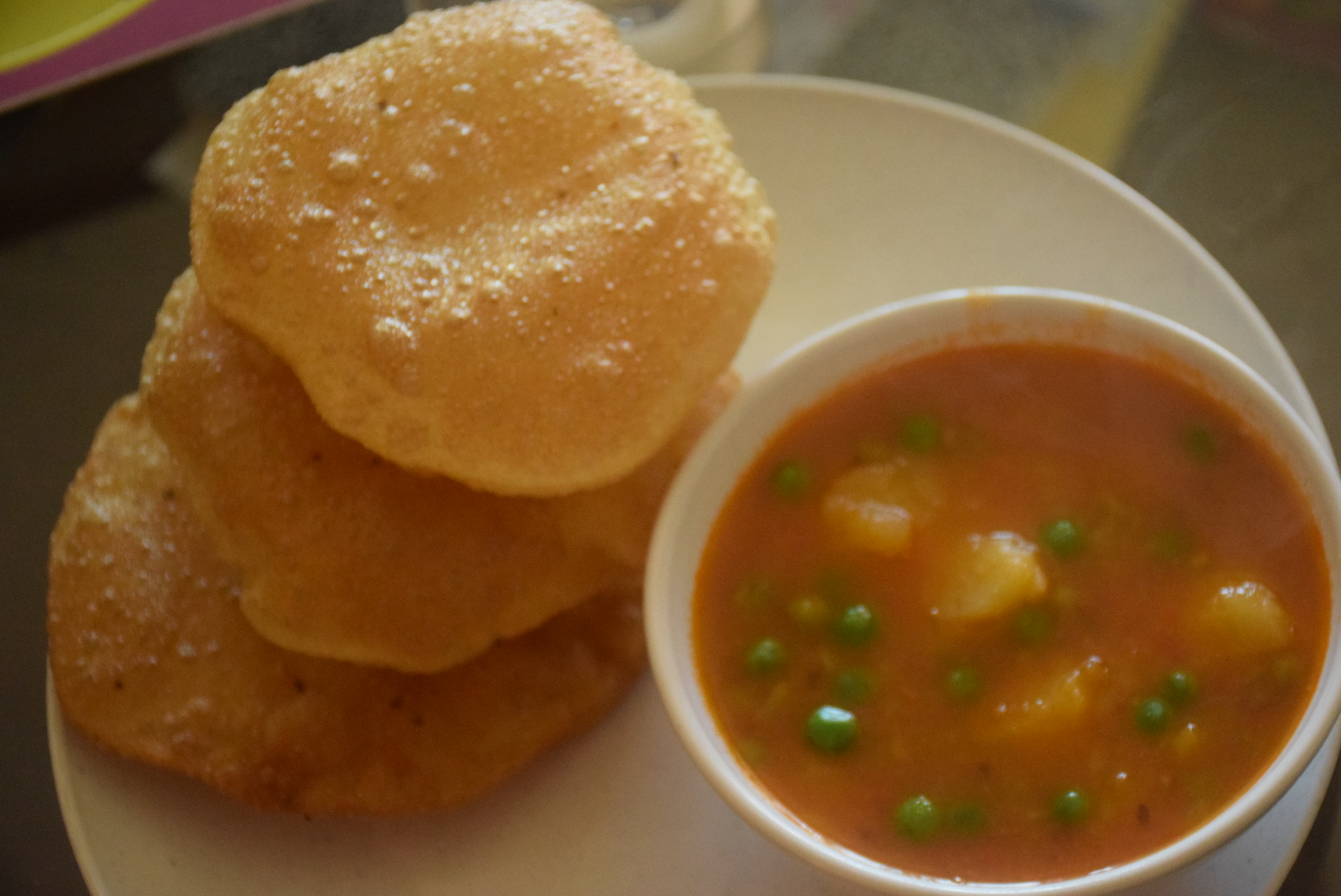 Served with puris