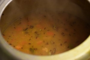steaming dal