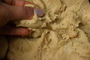 plucking dough