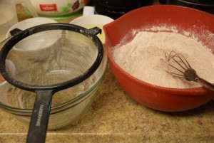 Sifting of flour