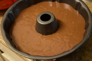 batter in bundt pan