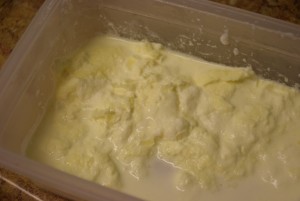 cream collected after 1st boil