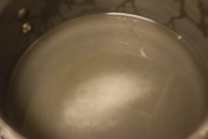 Water in pan