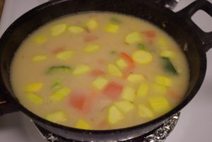 soup in wok