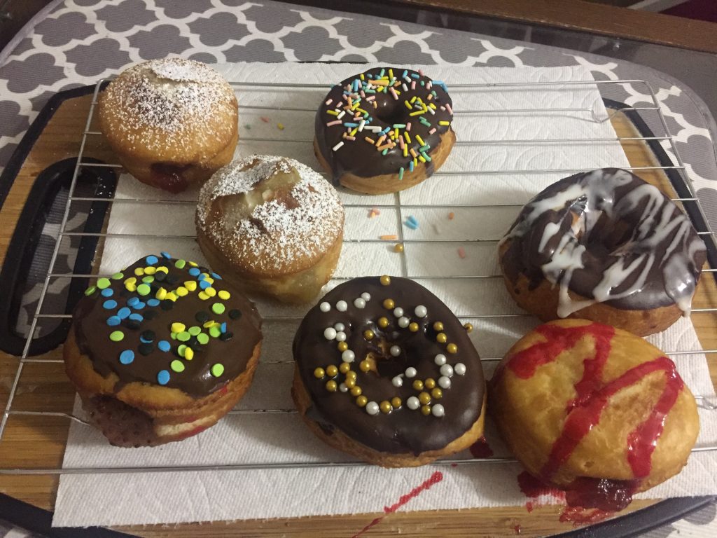 garnished donuts