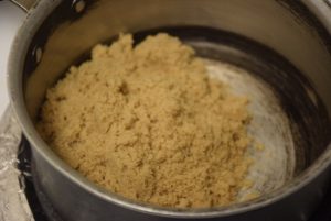 brown sugar in pan