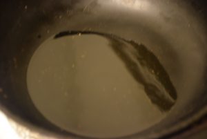 oil in wok