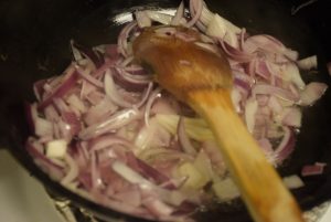 Roasting onions