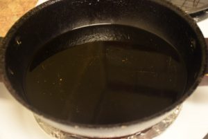 oil in wok