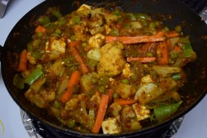paneer cubes added and mixed